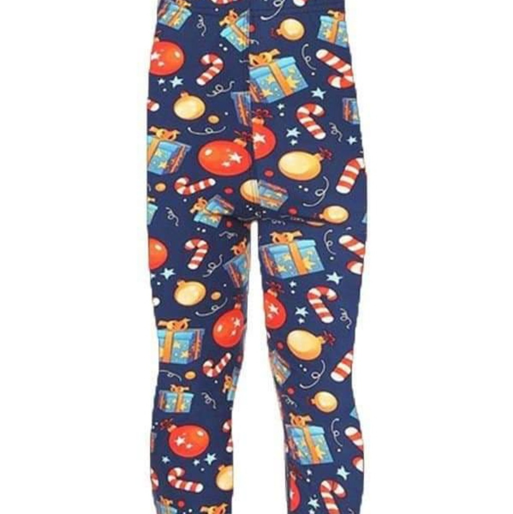 Kids Holiday Ornament, Present & Candy Leggings